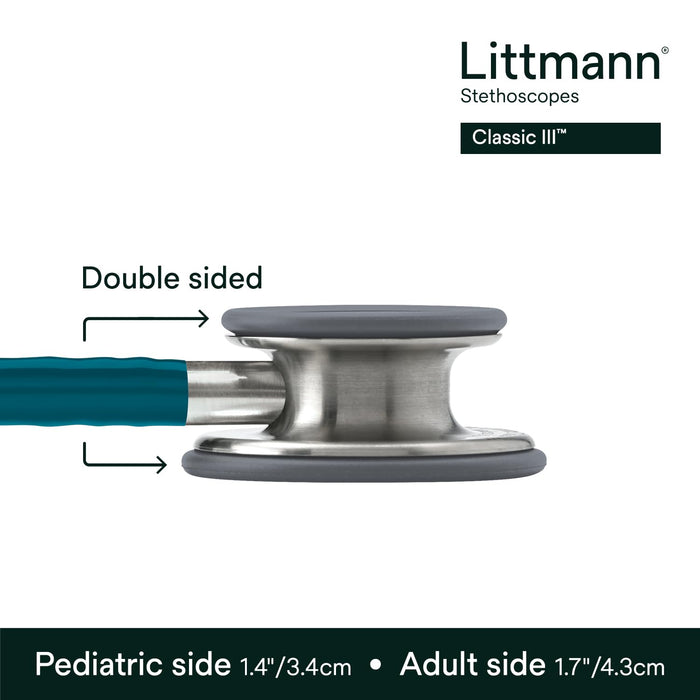 3M Littmann - 70200785791_Single Littmann Classic III Monitoring Stethoscope, Caribbean Blue Tube, 27 inch, 5623 (BRAND NEW/SEALED)