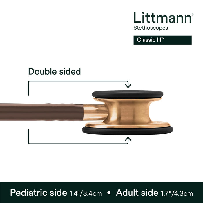 3M Littmann Classic III Monitoring Stethoscope, Copper-Finish Chestpiece, Chocolate Tube, 27 inch, 5809 (BRAND NEW/SEALED)