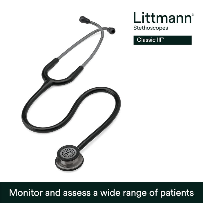 3M Littmann Classic III Monitoring Stethoscope, Smoke-Finish, Black Tube, 27 inch, 5811 (BRAND NEW/SEALED)