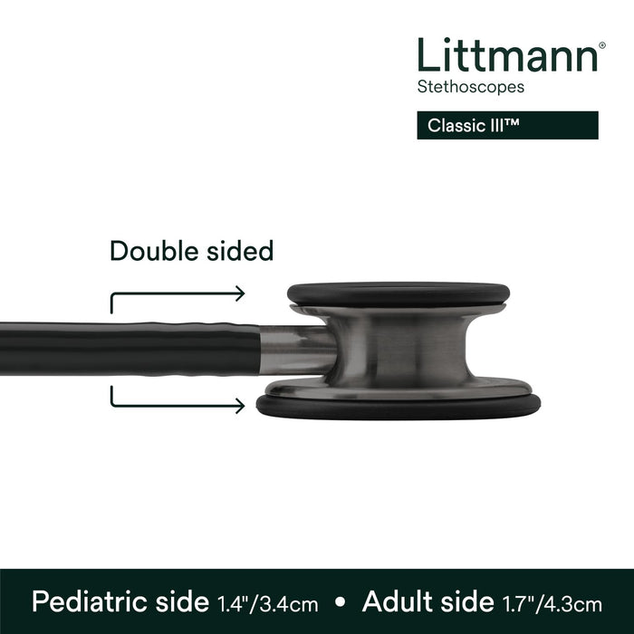 3M Littmann Classic III Monitoring Stethoscope, Smoke-Finish, Black Tube, 27 inch, 5811 (BRAND NEW/SEALED)