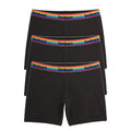 6" No Fly Boxer Briefs 3-Pack - Cotton Black Rainbow Logo