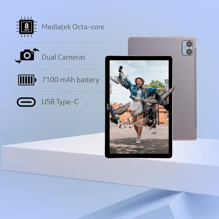 Acer One 10 Tab 10.1 Inch (25.6 cm) with Wi-Fi+4G Full HD Android Tablet (Space Grey) - Unboxify