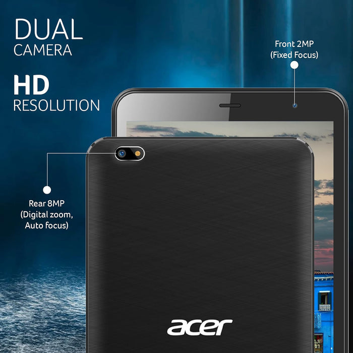 Acer one T4-82L (20.32 cm) 8 Inch Bluetooth Tablet with 3GB RAM and 32 GB EMMC, 4G LTE, Black - Unboxify
