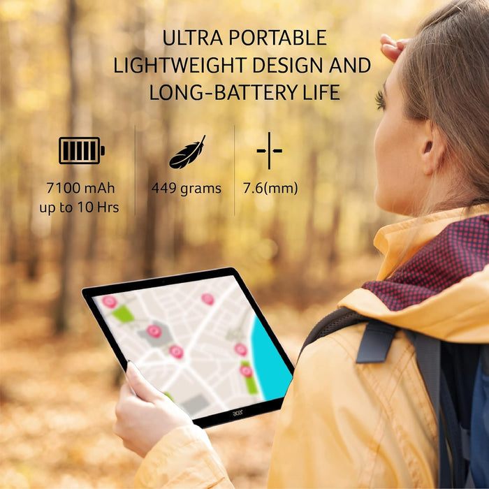Acer One T9-1212L (25.65 cm) 10.1 Inch Tablet with 4GB RAM and 64GB ROM Expandable, Wi-Fi + 4G LTE(Calling) (Gray) - Unboxify