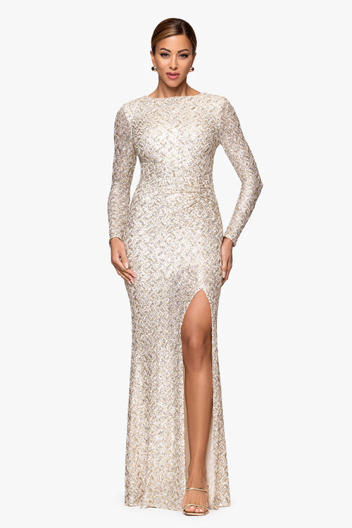 "Adaline" Sequin Slit Dress
