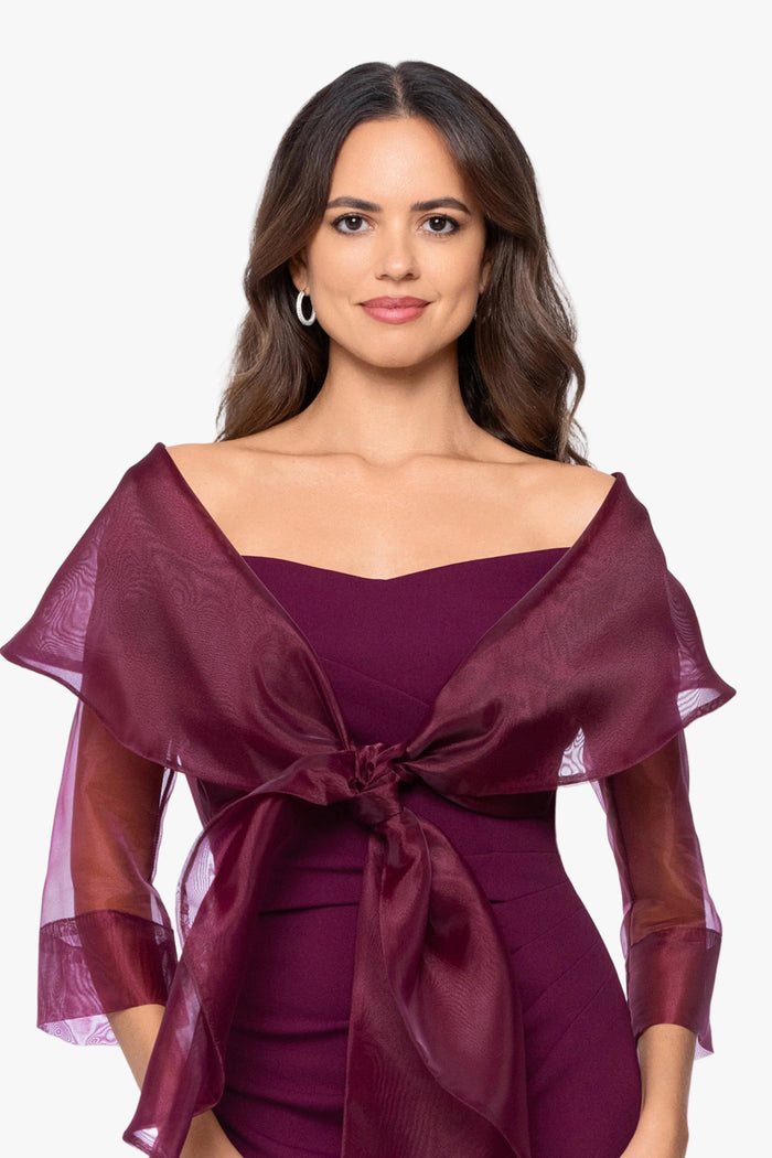 "Agnes" Organza 3/4 Sleeve Shawl Wrap