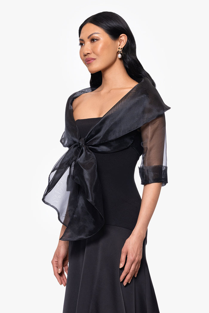 "Agnes" Organza 3/4 Sleeve Shawl Wrap
