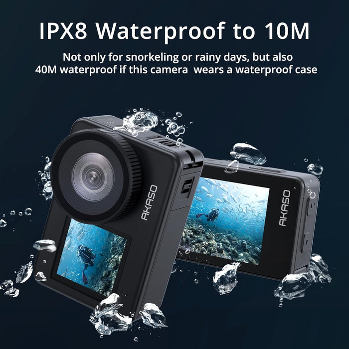 AKASO Brave 7 4K30FPS 20MP WiFi Action Camera with Touch Screen IPX8 33FT Waterproof Camera EIS 2.0 Zoom Support - Unboxify