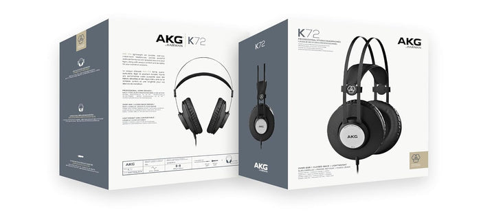 AKG K72 Closed Back Studio Headphones, Black - Unboxify