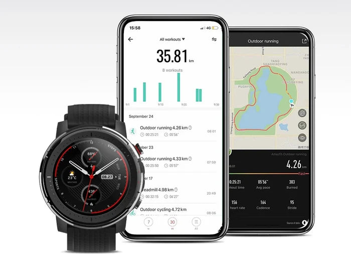 Amazfit Stratos 3 Smartwatch (Black Strap, Regular)