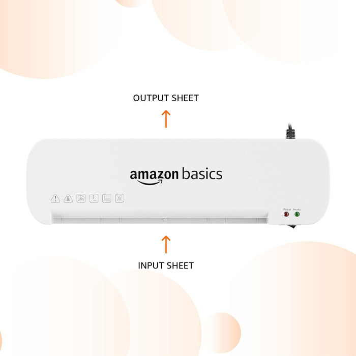 Amazon Basics A4 Laminating Machine | Rapid Lamination | Adjustable Temperature Settings | 1-Year Brand Warranty