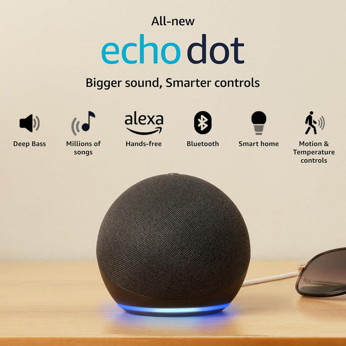Amazon Echo Dot (5th Gen) | Smart speaker with vibrant sound, Motion Detection, Temperature Sensor, Alexa and Bluetooth - Unboxify