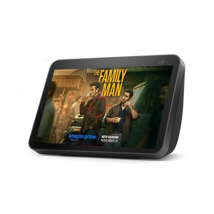 Amazon Echo Show 8 (2nd Gen) - Smart speaker with 8" HD screen, stereo sound & hands-free entertainment with Alexa (Black) - Unboxify