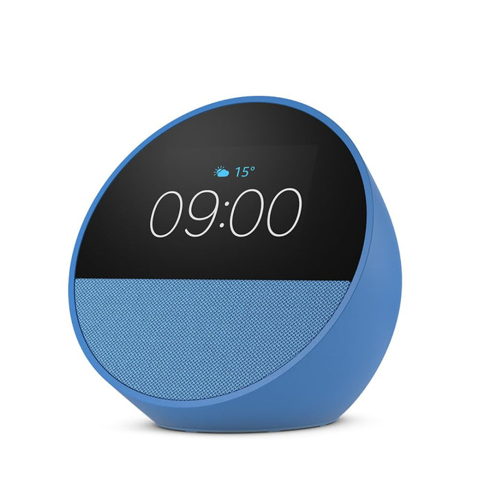 Amazon Echo Spot (latest model), Smart alarm clock with vibrant sound, Alexa and Bluetooth | Blue - Unboxify