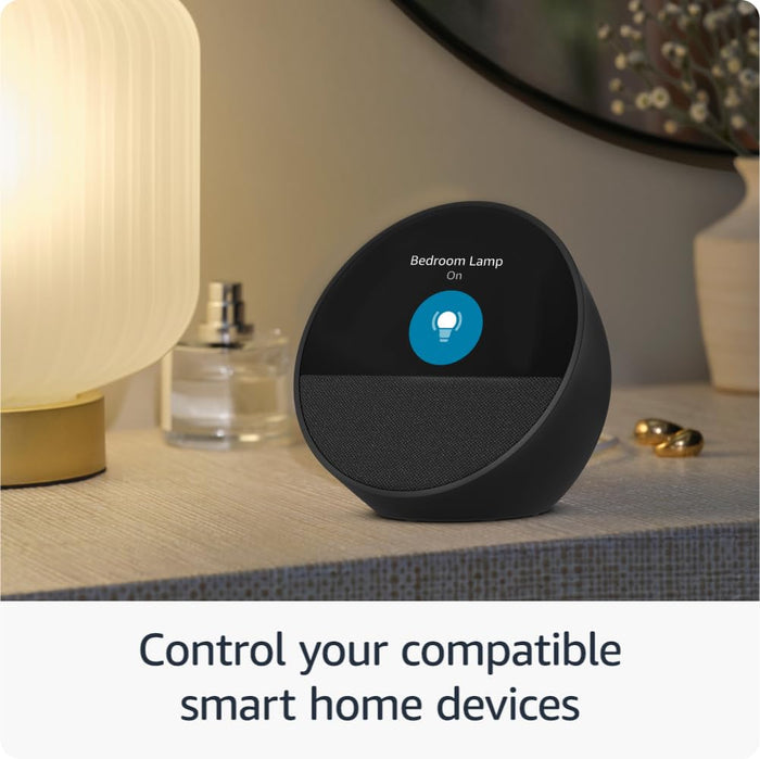 Amazon Echo Spot (latest model), Smart alarm clock with vibrant sound, Alexa and Bluetooth | Blue - Unboxify
