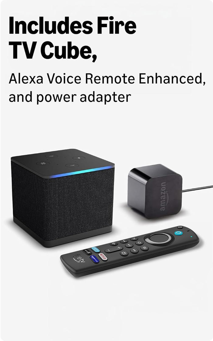 Amazon Fire TV Cube | Hands-free streaming device with Alexa, Wi-Fi 6, 4K Ultra HD (Without Remote and Power Adaptor)