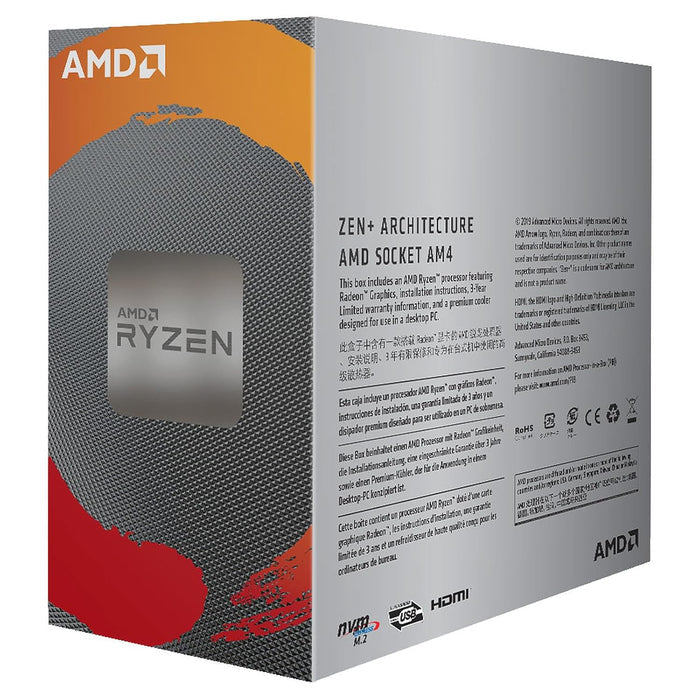 AMD Ryzen 3 3200G with RadeonVega 8 Graphics Desktop Processor 4 Cores up to 4GHz 6MB Cache Socket AM4 (YD320GC5FHBOX) - Unboxify