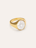 Anillo Rosa de Los Vientos Nácar Baño Oro
