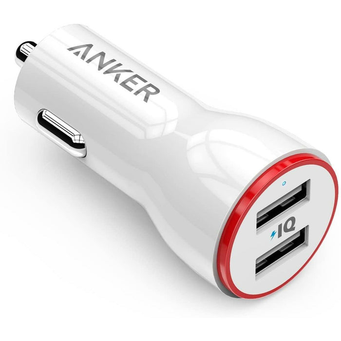 Anker 24W Dual USB Car Charger, PowerDrive 2 for iPhone X / 8/7 / 6s / Plus and More - Grabgear.in