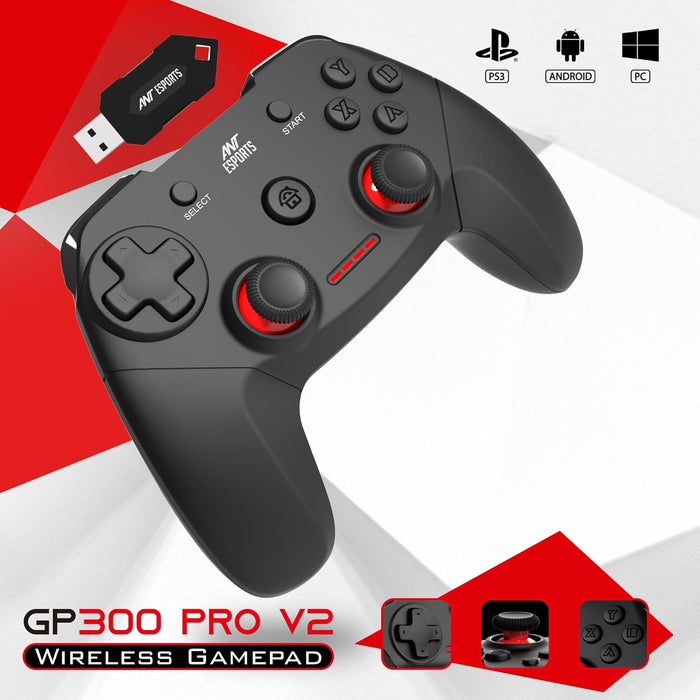 Ant Esports GP300 Pro V2 Wireless Gaming Controller, Compatible for PC & Laptop (Windows 10/8 /7 XP, Steam) / PS3 - Unboxify