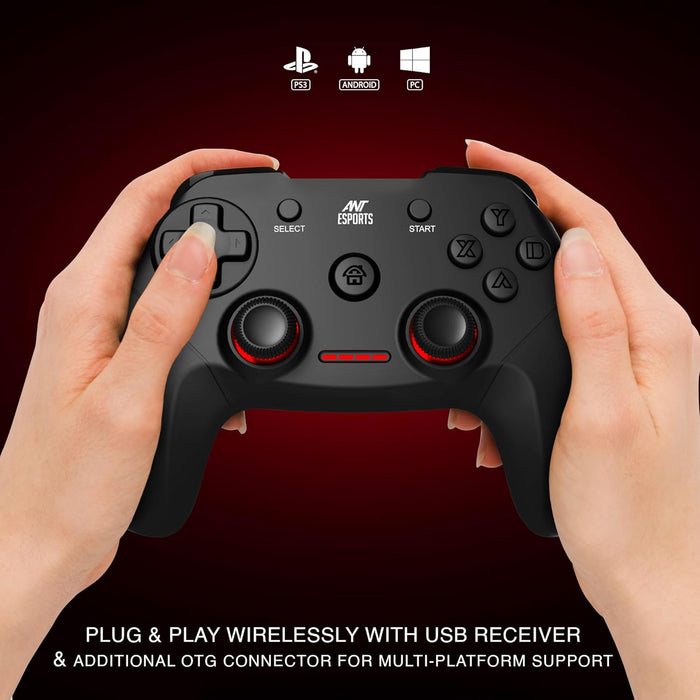 Ant Esports GP300 Pro V2 Wireless Gaming Controller, Compatible for PC & Laptop (Windows 10/8 /7 XP, Steam) / PS3 - Unboxify