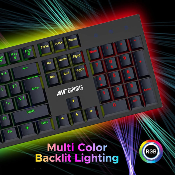 Ant Esports MK3400 V3 Pro Mechanical Pro World of Warship Edition Wired RGB Gaming Keyboard (Black) - Unboxify