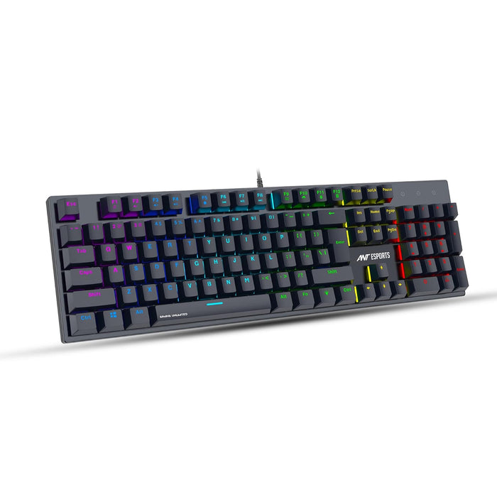 Ant Esports MK3400 V3 Pro Mechanical Pro World of Warship Edition Wired RGB Gaming Keyboard (Black) - Unboxify