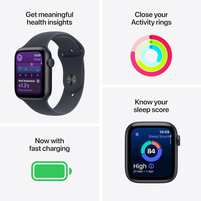 Apple Watch SE 3 GPS 44mm Starlight Aluminium Case with Starlight Sport Band - M/L - Unboxify