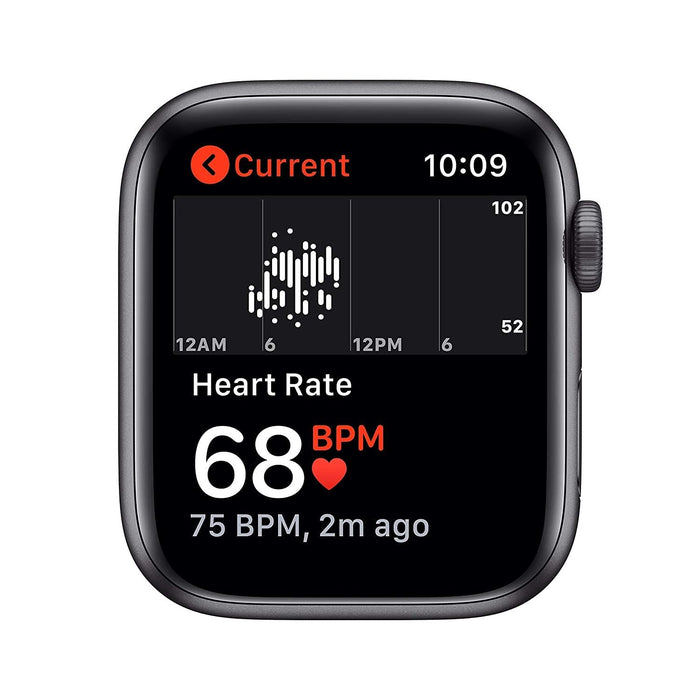 New Apple Watch SE (44mm) - Space Grey Aluminium Case with Black Sport Band - Grabgear.in
