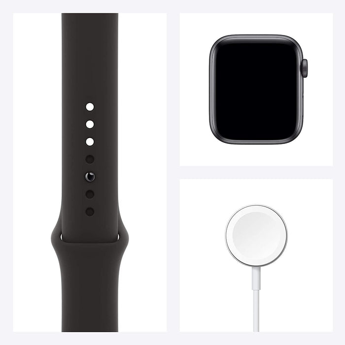 New Apple Watch SE (44mm) - Space Grey Aluminium Case with Black Sport Band - Grabgear.in