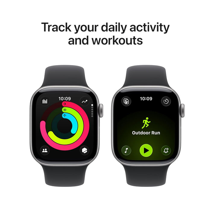 Apple Watch Series 11 GPS Space Grey Aluminium Case with Black Sport Band - M/L - Unboxify