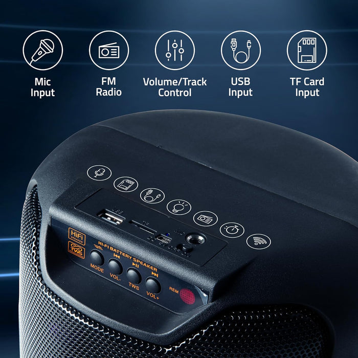 Artis BT303 20W Portable 5.0 Bluetooth Party Speaker with FM/USB/TF Card & Wired Mic