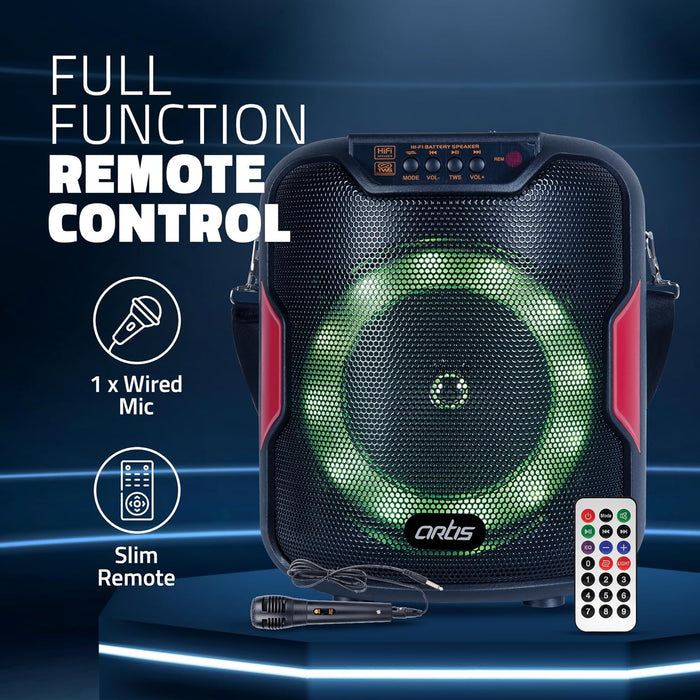 Artis BT303 20W Portable 5.0 Bluetooth Party Speaker with FM/USB/TF Card & Wired Mic