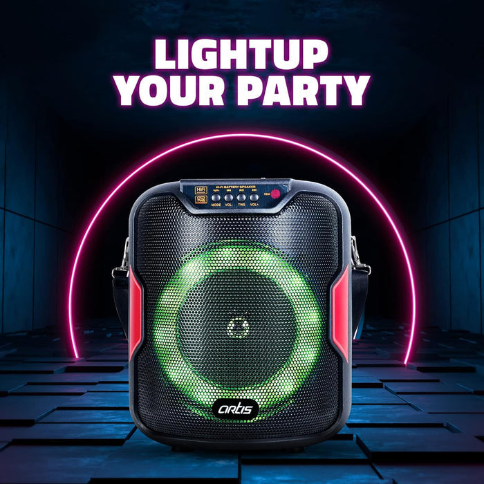 Artis BT303 20W Portable 5.0 Bluetooth Party Speaker with FM/USB/TF Card & Wired Mic