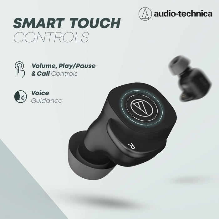 Audio-Technica ATH-SQ1TWWH Wireless in-Ear Headphones, White - Unboxify