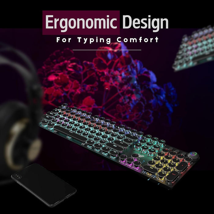 Aula F2088 Wired Mechanical Gaming Keyboard | LED Backlight RGB Gaming Keyboard (Black | Without Handrest | Brown Switch) - Unboxify