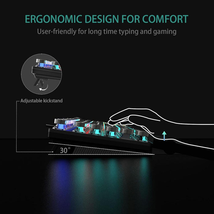 Aula F2088 Wired Mechanical Gaming Keyboard | LED Backlight RGB Gaming Keyboard (Black | Without Handrest | Brown Switch) - Unboxify