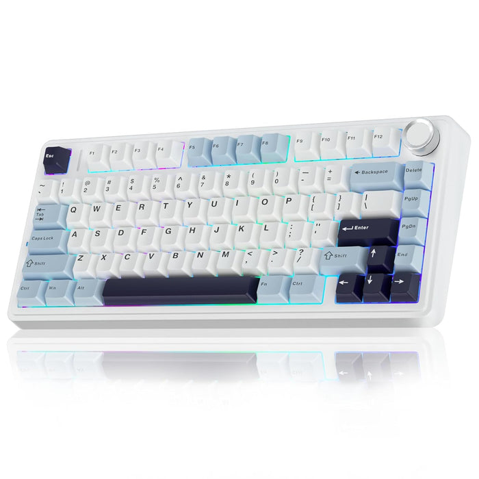 Aula F75 75% Wireless Mechanical Keyboard | Hot Swappable | Pre-lubed Linear Switches | RGB Backlit | 2.4GHz/Type-C/Bluetooth Gaming Keyboard (Reaper Switch) - Unboxify