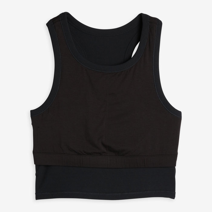 Bamboo Rib Bra Top - Black