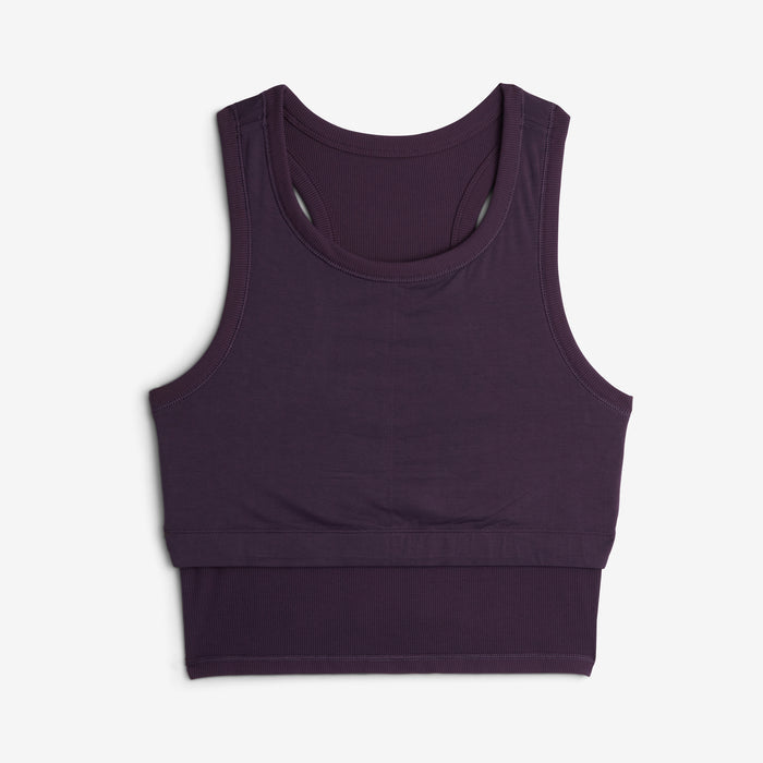 Bamboo Rib Bra Top - Plum