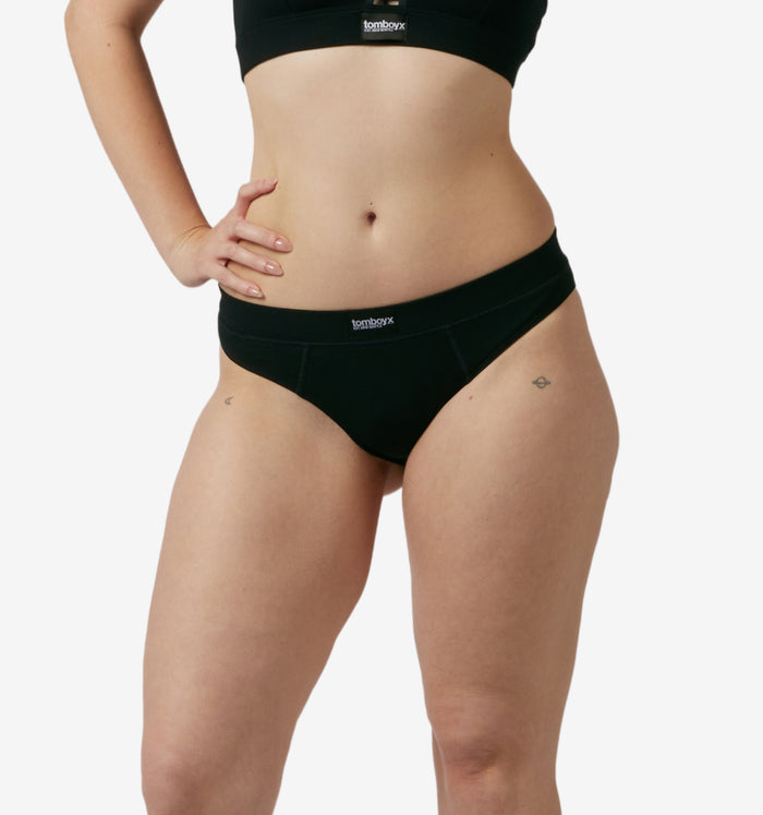 Bamboo Rib Cheeky - Black