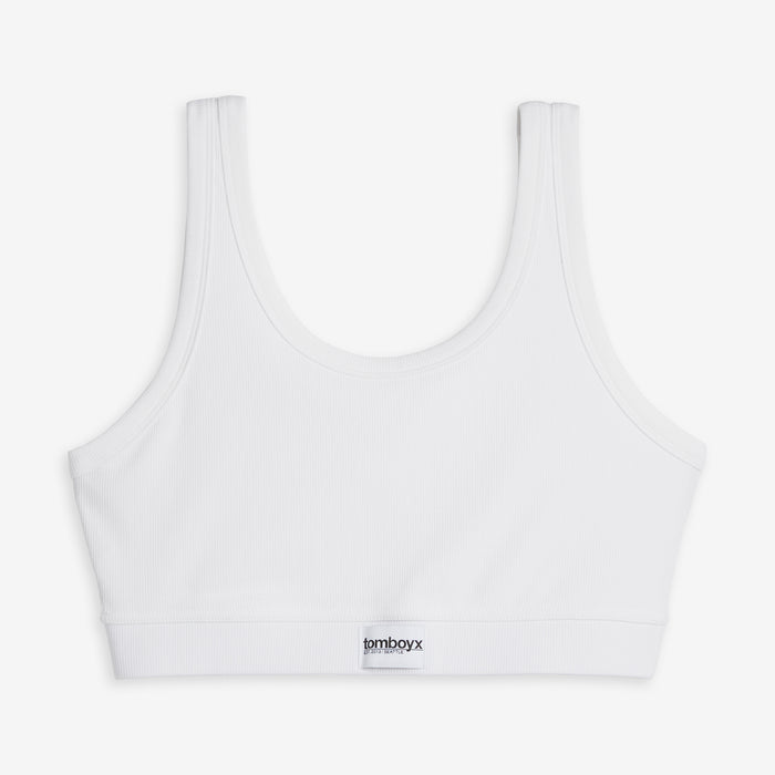Bamboo Rib Essentials Soft Bra - White