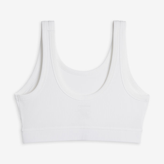 Bamboo Rib Essentials Soft Bra - White