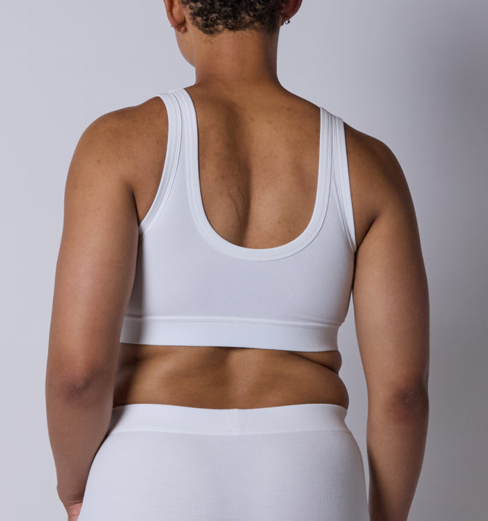Bamboo Rib Essentials Soft Bra - White