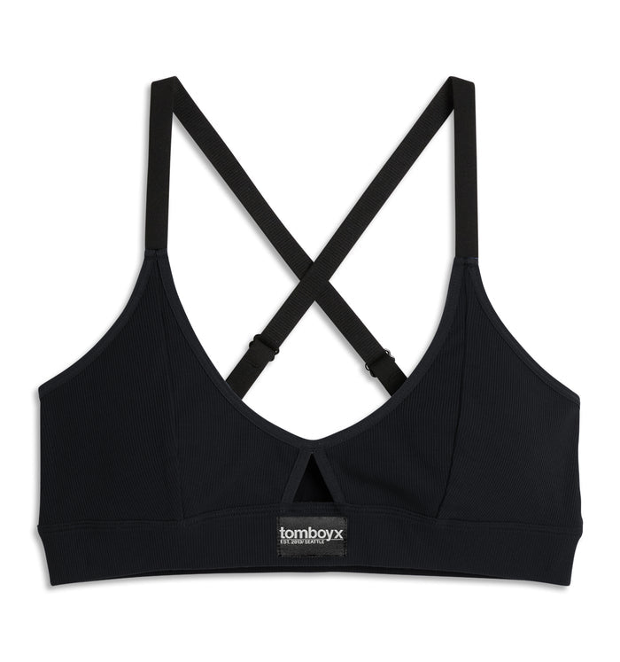 Bamboo Rib Lounge Bralette - Black