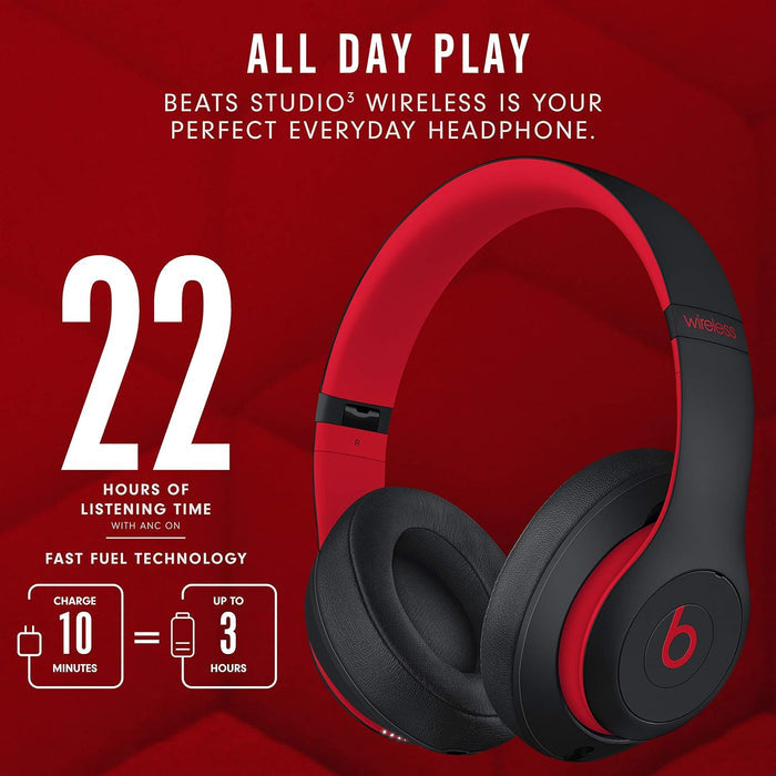 Beats Studio3 Bluetooth Headphones Decade Collection -Noise Canceling (Red/Blk)