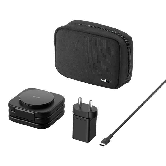 Belkin 3-in-1 Magnetic Wireless Charging Travel Pad with Qi2 15W