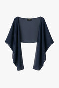 Navy “Bernadette” Chiffon Shawl Wrap, product-only front view