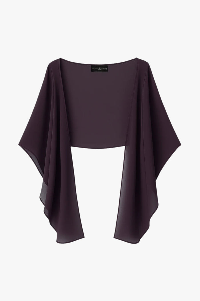 Mulberry “Bernadette” Chiffon Shawl Wrap, product-only front view