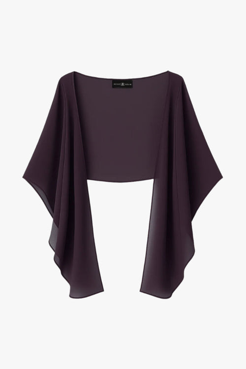 Mulberry “Bernadette” Chiffon Shawl Wrap, product-only front view